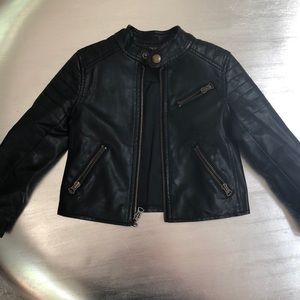 Faux leather moto jacket